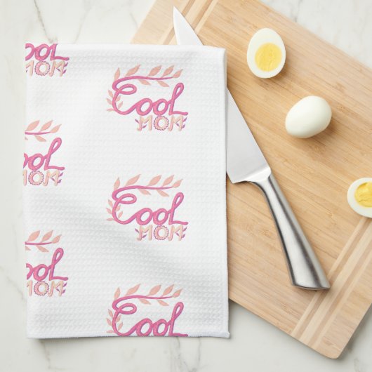 Roze hul Mam Hand Lettering Pattern Moederdag Theedoek (Quarter Fold)