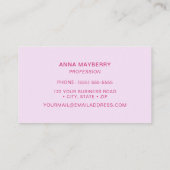 Roze Hummingbird Visitekaartje (Achterkant)