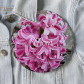 Roze Hyacint Bloemen Foto Button (In situ)