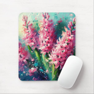 Roze Hyacint Bloemlente Blauwgroen Bloemen Hyacint Muismat