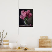 Roze Hyacint Flowers Art Print Poster (Keuken)