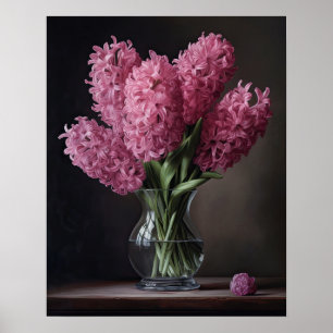 Roze Hyacint Flowers Art Print Poster