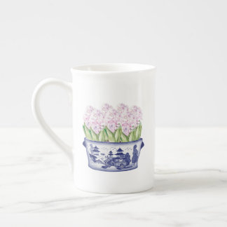 Roze Hyacinten in Chinoiserie Planter Porselein Kop
