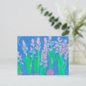 Roze hyacinths Spring Flowers Floral Art Painting Briefkaart (Staand voorkant)