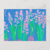 Roze hyacinths Spring Flowers Floral Art Painting
