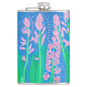 Roze hyacinths Spring Flowers Floral Art Painting Heupfles