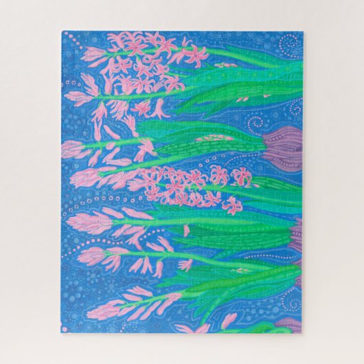 Roze hyacinths Spring Flowers Floral Art Painting Legpuzzel (Verticaal)