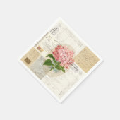 Roze Hydranga Franse Ephemera servetten (Hoek)