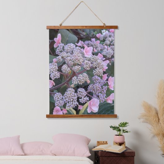 Roze Hydrangea Aspera Bloemstuk Hangend Wandkleed (Slaapkamer)