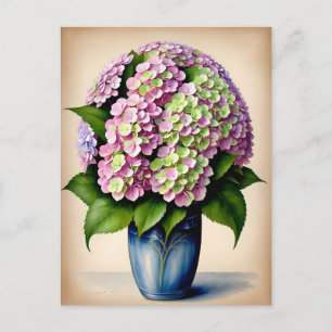  Roze Hydrangea Bloem Briefkaart