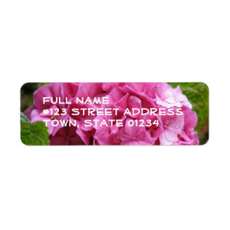 Roze Hydrangea Bloem Mailing Label