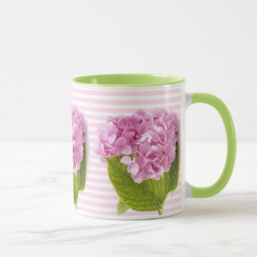Roze Hydrangea Bloem Mok (Rechts)