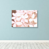 Roze Hydrangea Bloemblaadjes met Blos Canvas Afdruk (Insitu (Houten vloer))