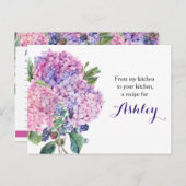 Roze Hydrangea Bloemen Blackberry Recept Kaart (Voorkant / Achterkant)