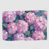 Roze Hydrangea Bloemen Golfhanddoek (Horizontaal)
