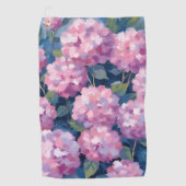 Roze Hydrangea Bloemen Golfhanddoek (Voorkant)