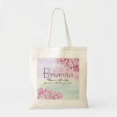 Roze Hydrangea Bloemen Team Bruid bruiloft Canvas Tote Bag (Voorkant)