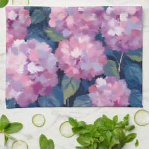 Roze Hydrangea Bloemen Theedoek