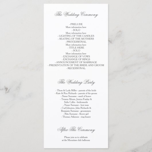 Roze Hydrangea  Bloemen Trouwprogramma's Programma (Achterkant)