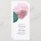 Roze Hydrangea  Bloemen Trouwprogramma's Programma (Voorkant / Achterkant)
