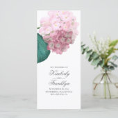 Roze Hydrangea  Bloemen Trouwprogramma's Programma (Staand voorkant)