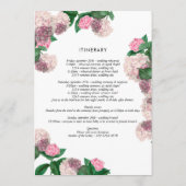 Roze Hydrangea Bloemige Groene Huwelijksprogramma Programma (Achterkant)