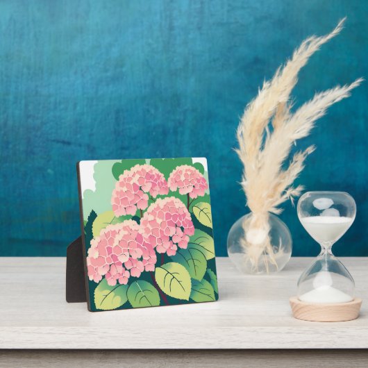 Roze Hydrangea Bloemschildering Fotoplaat (Insitu)