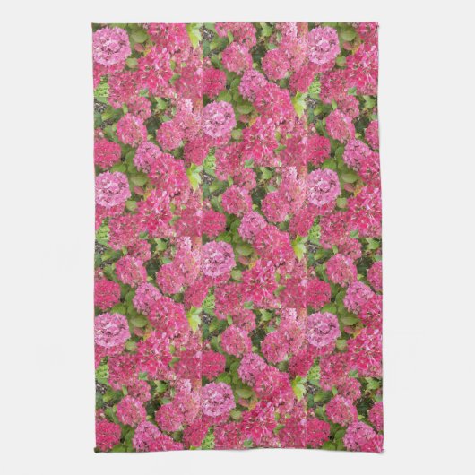 Roze hydrangea Blooms Floral Pattern Kitchen Towel Theedoek (Verticaal)