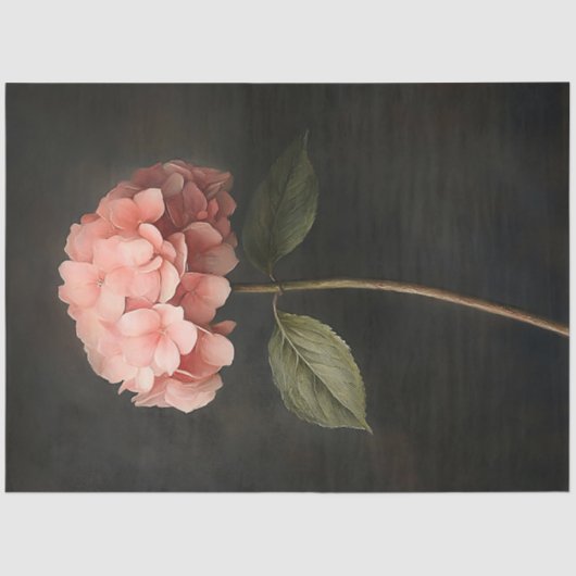 Roze Hydrangea Botanische Schilderij Decoupage Tissuepapier (Voorkant)