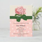 Roze hydrangea Bridal Shower Kaart (Staand voorkant)