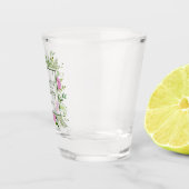 Roze Hydrangea Bruiloft Shot Glas (Rechts)