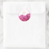 Roze Hydrangea bruiloft stickers, aangepaste trim Ronde Sticker (Tas)