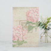 Roze Hydrangea Clusters Briefpapier (Staand voorkant)