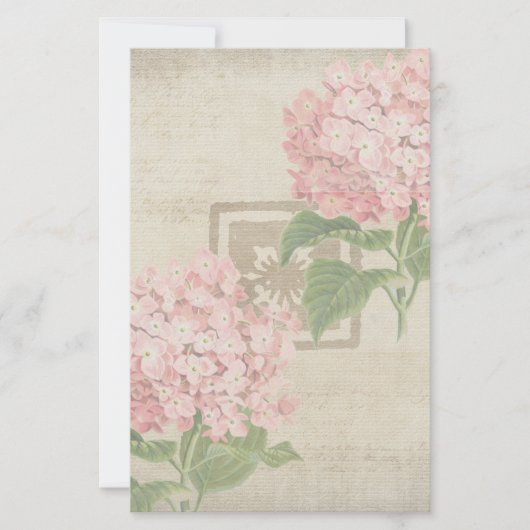 Roze Hydrangea Clusters Briefpapier (Voorkant)