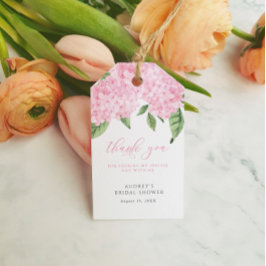 Roze Hydrangea Dank u Gepersonaliseerd Vrijgezelle Cadeaulabel