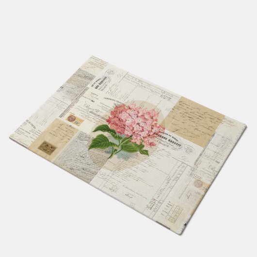  Roze Hydrangea Deurmat (Schuin)