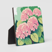 Roze Hydrangea Floral Art Painting Fotoplaat (Voorkant)