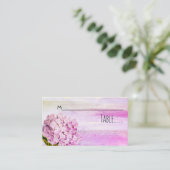 Roze hydrangea floral bruiloft escort card plaatskaartje (Staand voorkant)