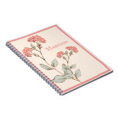  Roze Hydrangea Floral Persoonlijke benaming Notitieboek (Rechterzijde)