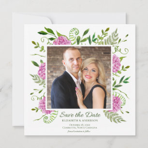 Roze Hydrangea foto Save The Date