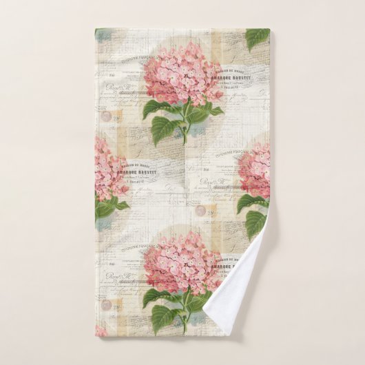 Roze Hydrangea Franse doekset Bad Handdoek (Handdoek)