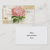  Roze Hydrangea French Ephemera Business Ca Visitekaartje (Voorkant / Achterkant)