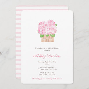  Roze Hydrangea Girl Baby shower Kaart