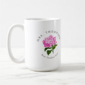 Roze Hydrangea Grand-millennial Beste leraar Koffiemok (Links)