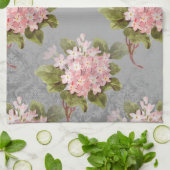 Roze Hydrangea Gray Kitchen Towel Theedoek (Gevouwen)