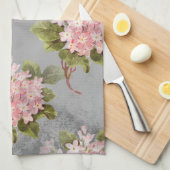 Roze Hydrangea Gray Kitchen Towel Theedoek (Quarter Fold)