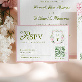 Roze Hydrangea Huwelijk RSVP Kaart