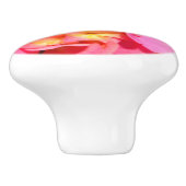 Roze hydrangea keramische knop (Zijkant)