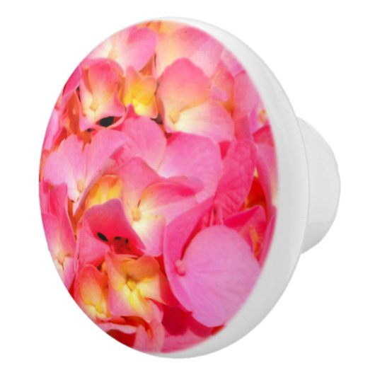 Roze hydrangea keramische knop (Rechts)