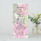 Roze hydrangea met lederweddenschap programma (Staand voorkant)